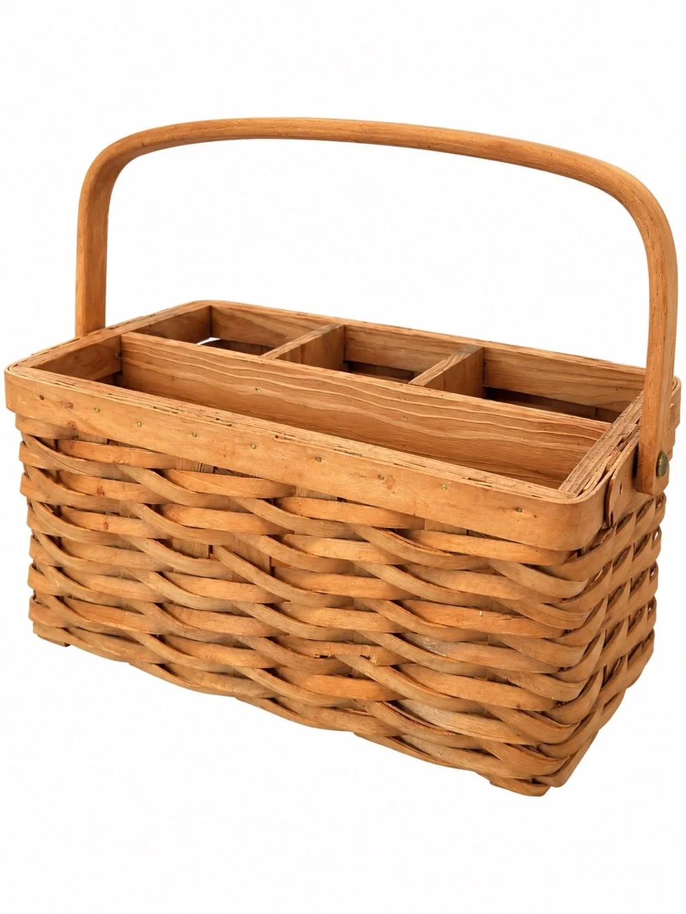 Woven Wooden Organizer Basket